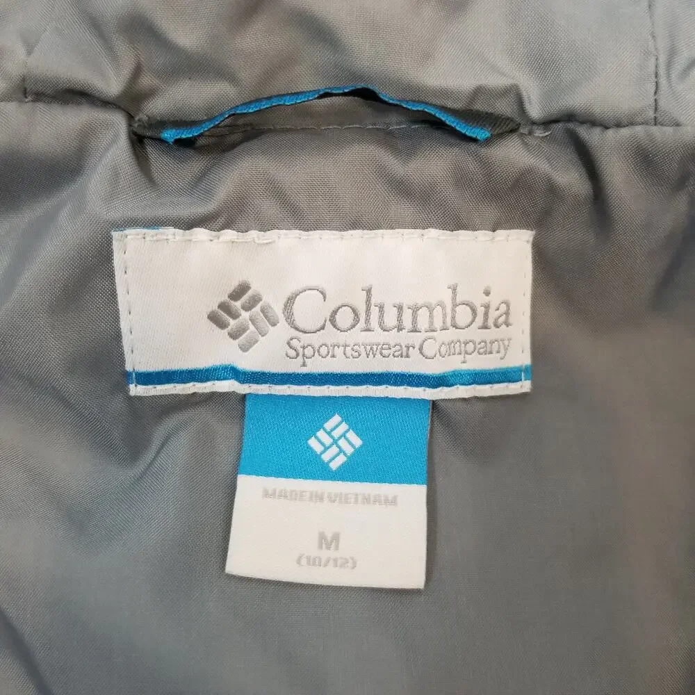 Columbia Youth Kids Unisex Hooded Zip Front Jacket Gray Size Medium 10-12